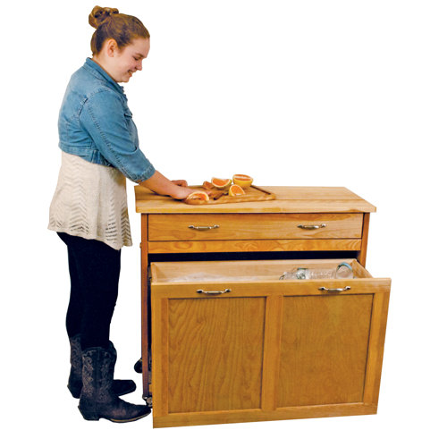 Trash Bin Compartment Kitchen Islands & Carts You'll Love Wayfair